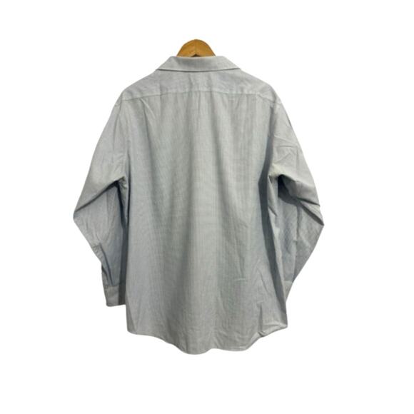 Calvin Klein Men's Button Up Long Sleeve Regular Fit 17.5" 32/33 XL Blue White - Picture 2 of 3